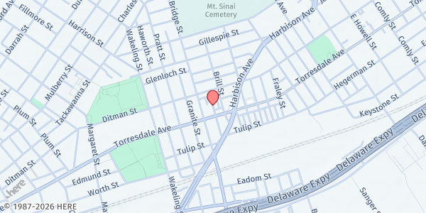 Map showing Playstreet 2000 Scattergood St at 2089 Scattergood St, Philadelphia, PA