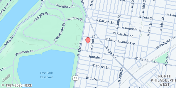 Map showing Playstreet 2100 N Natrona St. at 2134 N Natrona St., Philadelphia, PA