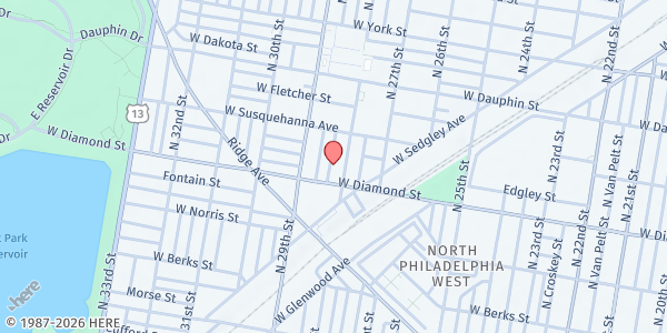 Map showing Playstreet 2100 N Newkirk St. at 2123 N Newkirk St., Philadelphia, PA