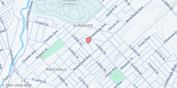 Map showing Playstreet 2100 S Simpson St. at 2111 S Simpson St., Philadelphia, PA