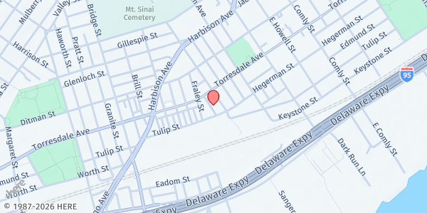 Map showing Playstreet 2100 Shallcross St. at 2127 Shallcross St., Philadelphia, PA