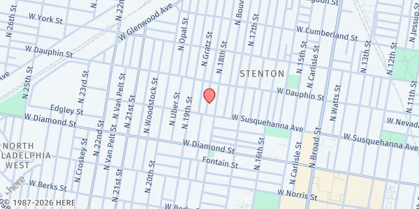 Map showing Playstreet 2200 N. Cleveland st at 2221 N. Cleveland st, Philadelphia, PA