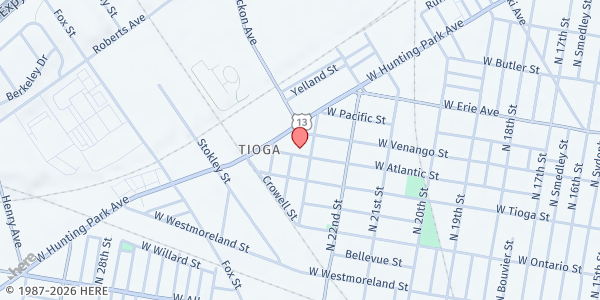 Map showing Playstreet 2300 W. Atlantic St. at 2311 W. Atlantic St., Philadelphia, PA