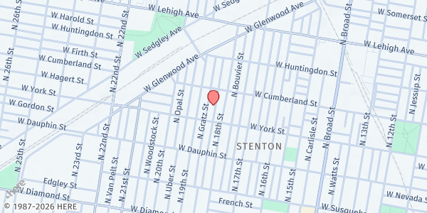 Map showing Playstreet 2400 N Cleveland Street at 2430 N Cleveland st., Philadelphia, PA