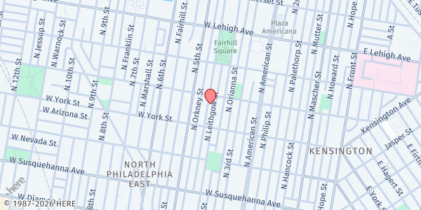Map showing Playstreet 2400 N. Lawrence St. at 2443 N. Lawrence St., Philadelphia, PA