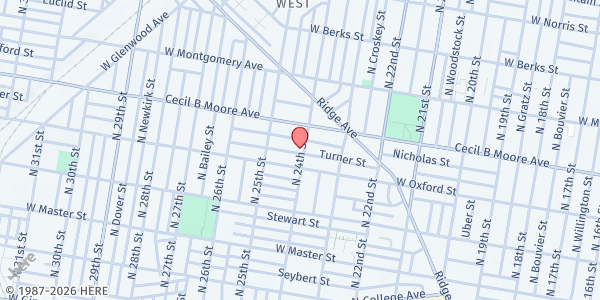 Map showing Playstreet 2400 Turner St. at 2403 Turner St., Philadelphia, PA