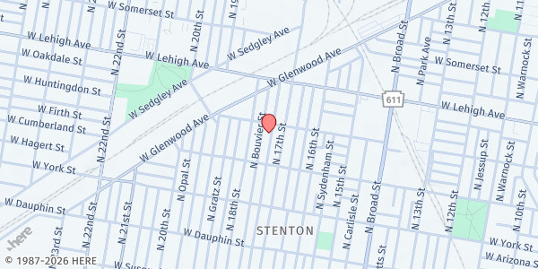 Map showing Playstreet 2500 N. Colorado Street at 2552 N. Colorado Street, Philadelphia, PA