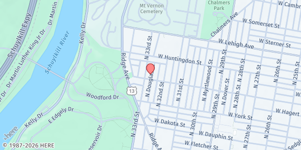 Map showing Playstreet 2500 N Douglas St. at 2510 Douglas St., Philadelphia, PA