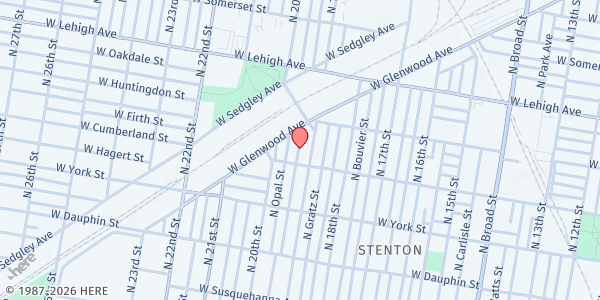 Map showing Playstreet 2500 N Garnet St. at 2515 N Garnet St., Philadelphia, PA