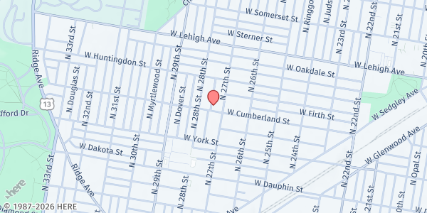 Map showing Playstreet 2500 N. Marston St. at 2507 N. Marston St., Philadelphia, PA
