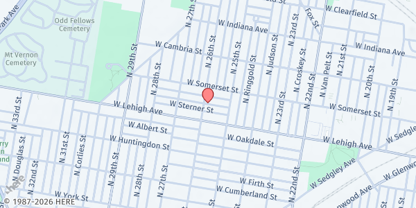 Map showing Playstreet 2500 W. Silver St at 2554 W. Silver St., Philadelphia, PA