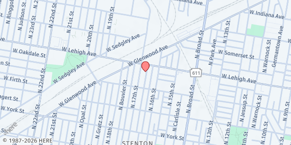 Map showing Playstreet 2600 N Chadwick St. at 2654 N Chadwick St., Philadelphia, PA