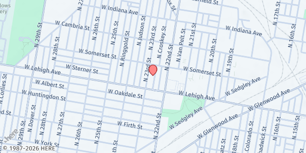 Map showing Playstreet 2700 N. Hemberger St. at 2734 N. Hemberger St., Philadelphia, PA