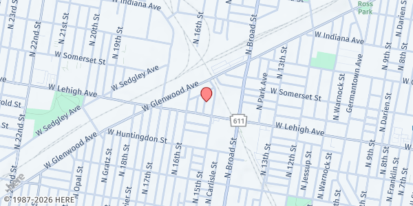 Map showing Playstreet 2700 N. Hicks St at 2723 N. Hicks St, Philadelphia, PA