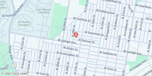 Map showing Playstreet 2700 Silver St. at 2734 W. Silver St., Philadelphia, PA