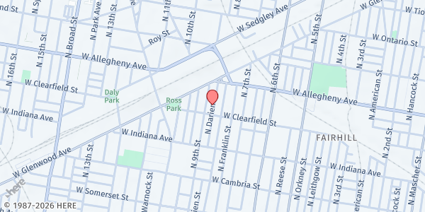 Map showing Playstreet 3100 N. Darien St. at 3116 N. Darien St., Philadelphia, PA
