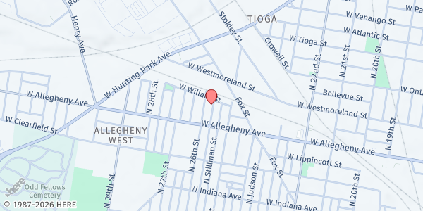 Map showing Playstreet 3200 N Bambrey St. at 3232 N Bambrey St., Philadelphia, PA