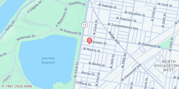 Map showing Playstreet 3200 Page St. at 3215 Page St, Philadelphia, PA