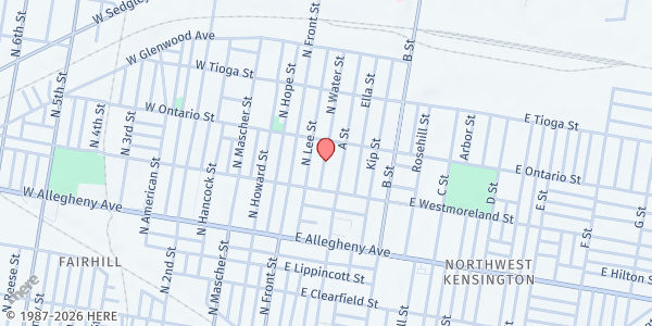 Map showing Playstreet 3300 N Water St. at 3327 N Water St., Philadelphia, PA