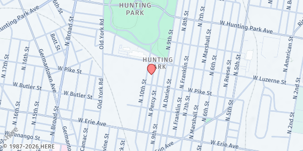 Map showing Playstreet 3900 N Delhi St at 3924 N Delhi St, Philadelphia, PA