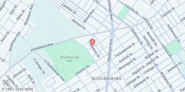 Map showing Playstreet 4000 Creston St. at 4025 Creston St., Philadelphia, PA