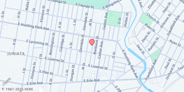Map showing Playstreet 4100 Maywood St at 4126 Maywood St, Philadelphia, PA