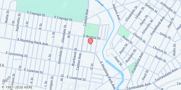 Map showing Playstreet 4200 Ormond St. at 4226 Ormond St., Philadelphia, PA