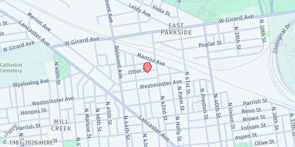 Map showing Playstreet 4200 Otter St. at 4220 Otter St., Philadelphia, PA
