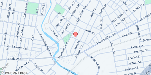 Map showing Playstreet 4200 Salem St. at 4202 Salem St., Philadelphia, PA