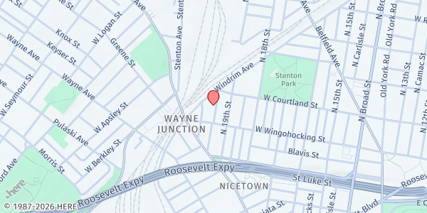 Map showing Playstreet 4500 N. Uber St. at 4526 N. Uber St., Philadelphia, PA