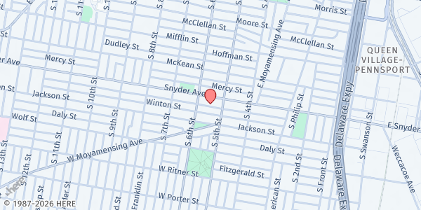 Map showing Playstreet 500 Cantrell St. at 519 Cantrell St., Philadelphia, PA