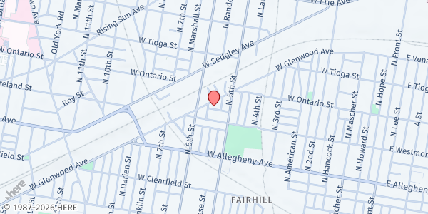 Map showing Playstreet 500 W. Cornwall St (Summer Meal Site) at 529 W. Cornwall Street, Philadelphia, PA