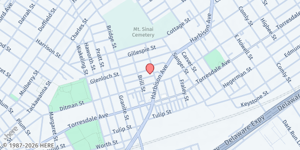 Map showing Playstreet 5200 Burton St (Summer Meal Site) at 5278 Burton St, Philadelphia, PA