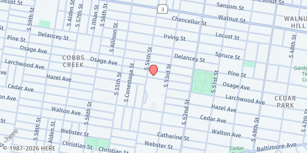 Map showing Playstreet 5300 Addison St. at 5343 Addison St., Philadelphia, PA