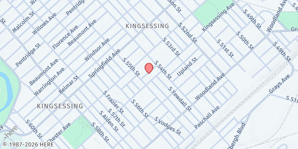 Map showing Playstreet 5400 Regent St. (Summer Meal Site) at 5432 Regent Street, Philadelphia, PA