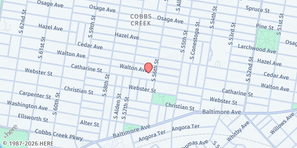 Map showing Playstreet 5600 Walton Ave. at 5616 Walton Ave., Philadelphia, PA