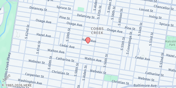 Map showing Playstreet 5700 Rodman St. at 5731 Rodman St., Philadelphia, PA