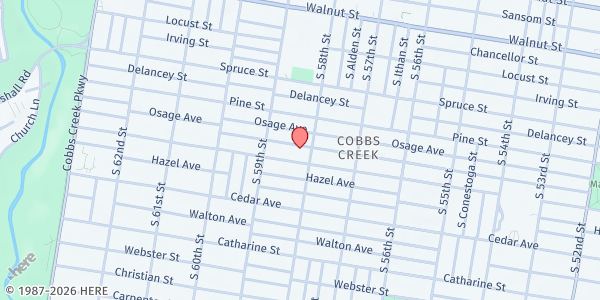 Map showing Playstreet 5800 Addison St. at 5812 Addison St., Philadelphia, PA