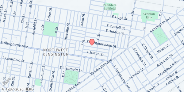Map showing Playstreet 700 E. Willard St. at 751 E. Willard St., Philadelphia, PA