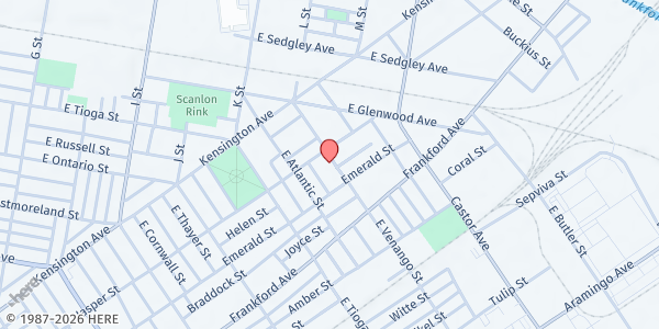Map showing Richard and Friends United in the Community - Harrowgate at 1916 E. Venango St, Philadelphia, PA