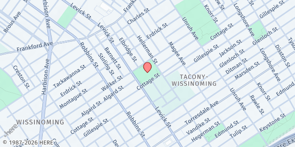 Map showing ROOSEVELT PLAYGROUND at 6455 Walker St., Philadelphia, PA