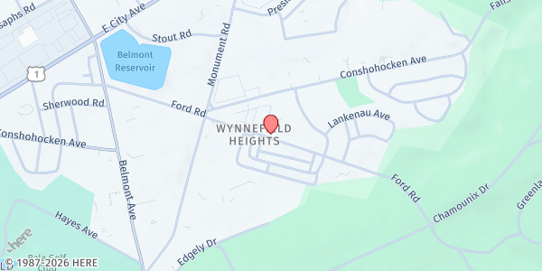 Map showing Salvation Army Ivy Residence at 4051 Ford Road, Philadelphia, PA