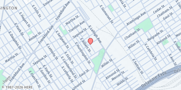 Map showing St. Anne's Rectory Bible Study - Summer Meal Site at 2330 East Tucker St, Philadelphia, PA