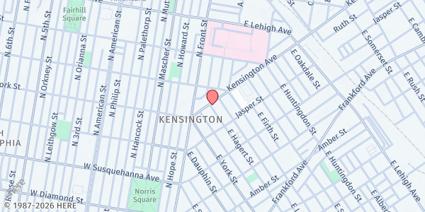 Map showing St. Francis Inn at 2441 Kensington Ave, Philadelphia, PA