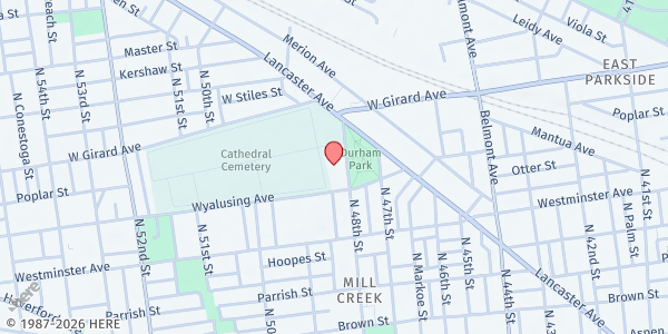 Map showing St. Ignatius Of Loyola Outreach - Soup Kitchen Location at 1030 N. 48th St, Philadelphia, PA