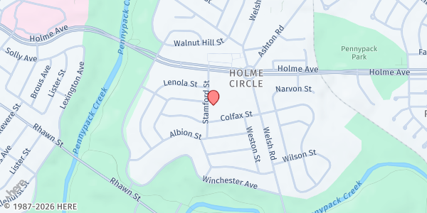 Map showing St. Jerome Church at 8100 Colfax St. # 1, Philadelphia, PA