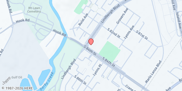 Map showing St Paul A.M.E. Church at 8398 Lindbergh Blvd, Philadelphia, PA