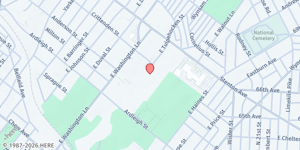 Map showing Stenton Family Manor at 1300 E. Tulpehocken St., Philadelphia, PA