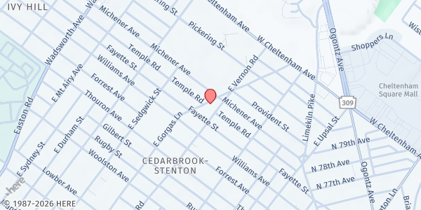 Map showing The Children of the Promise - Greenwood Street at 1454 Greenwood St., Philadelphia, PA