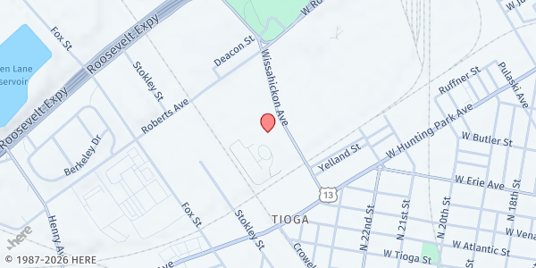 Map showing The Salvation Army - Kroc Center at 4200 Wissahickon Ave., Philadelphia, PA